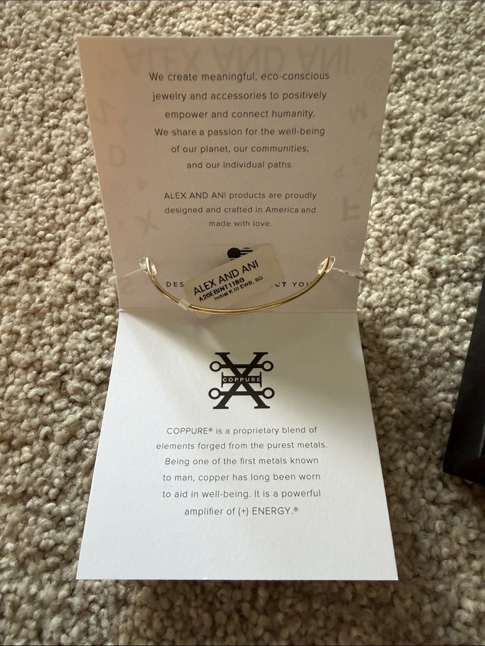Alex and Ani Gold Initial K Bangle expandable Bracelet - Picture 3 of 4